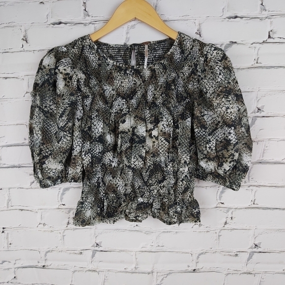 Free People XOXO Snake Print Blouse - Picture 4 of 11